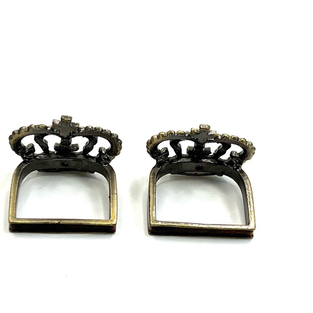 2 Pretty Rhinestone Crown Napkin Rings - Picture 4 of 6